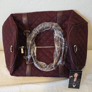 NWT Vanessa Williams Quilted Red Duffel Bag + Dust Bag VW-401-RD